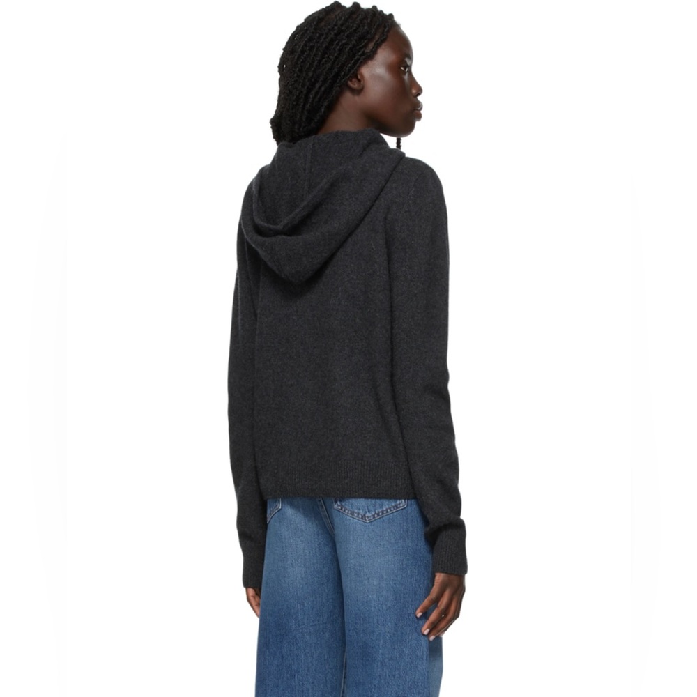 Charcoal gray TOTÊME Cashmere Quarter-Zip classy Hoodie - Picture 3 of 3